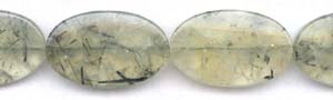 Green Quartz Tourmalinated Beads