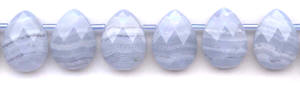 Blue Lace Agate Flat Pear Briolette
