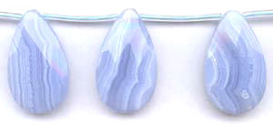 Blue Lace Agate Flat Pear Briolette