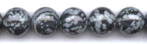 Snowflake Obsidian Beads