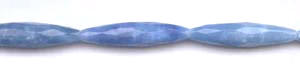 Blue Agate Faceted Rice Beads