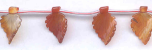 Natural Carnelian Beads Twisted Leaf Drop