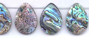 Abalone Flat Pear Drop Beads