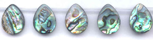 Abalone Flat Pear Drop Beads