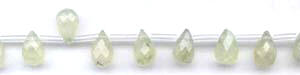 Green Quartz Tourmalinated Beads