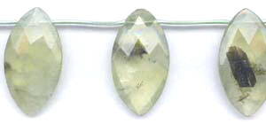 Green Quartz Tourmalinated Beads