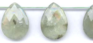 Green Quartz Tourmalinated Beads