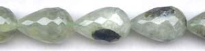 Green Quartz Tourmalinated Beads