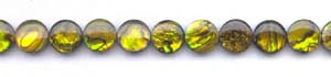 Yellow Dyed Abalone Dime Beads