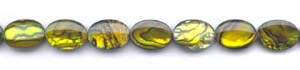 Yellow Dyed Abalone Flat Oval Beads