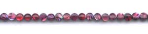 Red Dyed Abalone Dime Beads