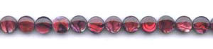 Red Dyed Abalone Dime Beads