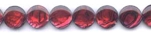 Red Dyed Abalone Dime Beads