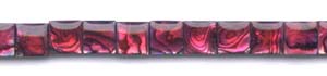Red Dyed Abalone Flat Square Beads