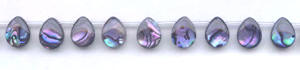 Purple Dyed Flat Pear Abalone Drop Beads