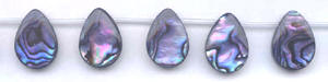 Purple Dyed Flat Pear Abalone Drop Beads