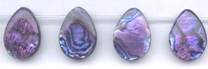 Purple Dyed Flat Pear Abalone Drop Beads