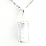 Italian sterling silver mini capsule with Clear Australian crystal stones