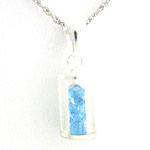 Italian sterling silver mini capsule with aqua Australian crystal stones