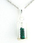 Italian sterling silver mini capsule with Emerald Australian crystal stones