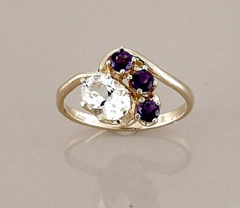 Azeztulite With Amethyst Rings