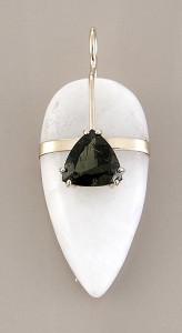 Azeztulite With Moldavite Pendants