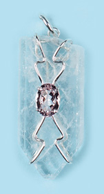 Celestite With Morganite Pendants