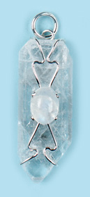 Celestite With Rainbow Moonstone Pendants