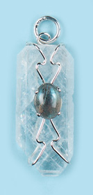 Celestite With Labradorite Pendants