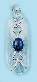 Celestite With Lapis Lazuli Pendants