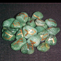 Fuchsite Futhark Runes Set