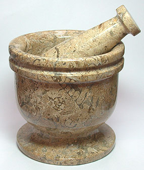 Fossil Stone Mortar & Pestle Set