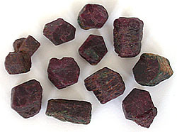 Rough Ruby Crystals