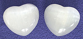 Selenite polished Hearts