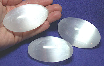 Polished Selenite Palm Stones