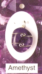 Amethyst Wire Wrapped Stone Pendants