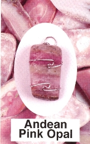 Andean Pink Opal Wire Wrapped Stone Pendants