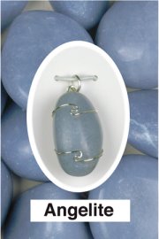 Angelite Wire Wrapped Stone Pendants