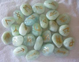 Aquamarine Futhark Runes Set