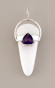 Azeztulite With Amethyst Pendants