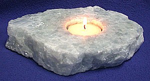 Blue Calcite Candleholders