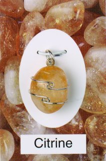 Citrine Wire Wrapped Stone Pendants