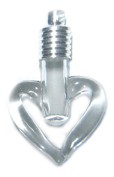 Clear Heart Glass Vial Pendants, Custom Made