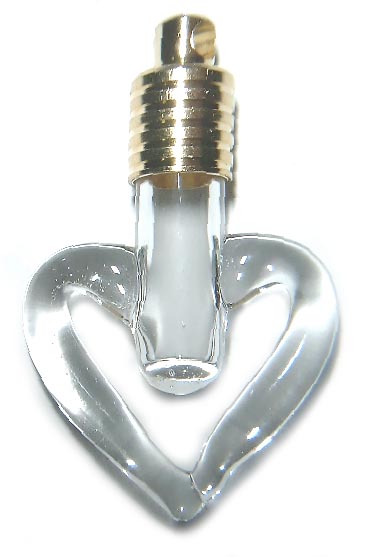 Clear Heart Glass Vial Pendants, Custom Made