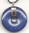 Sterling Silver Donut Pendant Holder, Faceted Garnet Cabochon