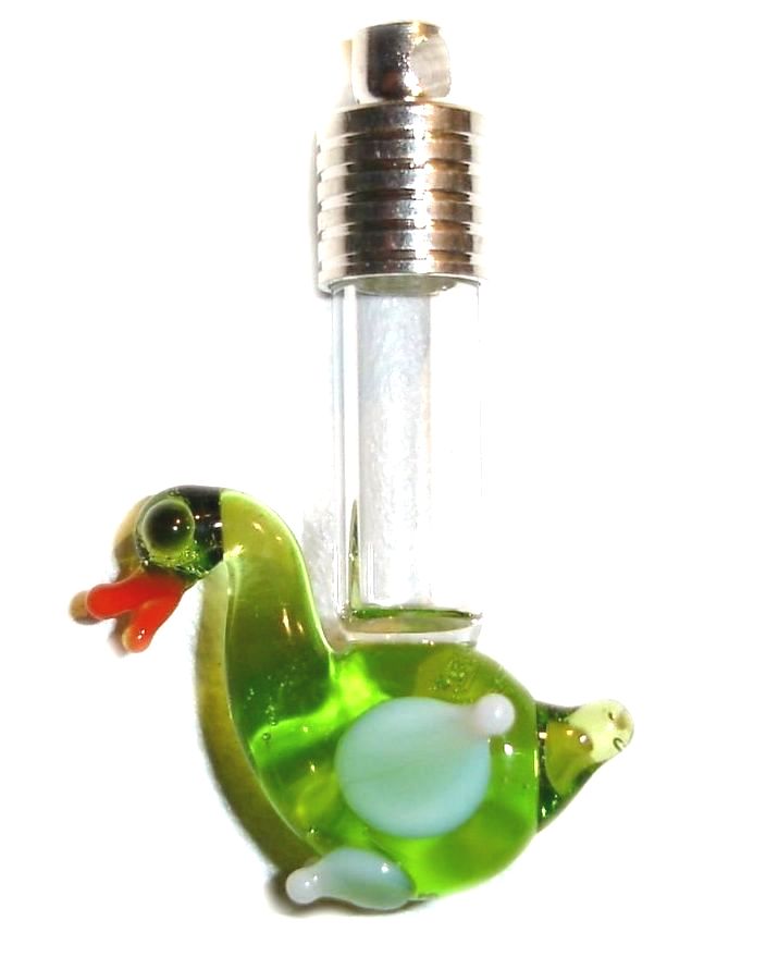Duck Glass Vial Pendants, Custom Made