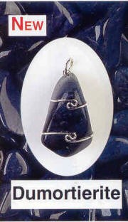 Dumortierite Wire Wrapped Stone Pendants