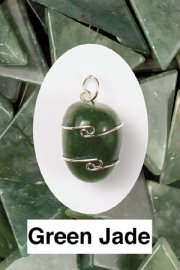 Green Jade Wire Wrapped Pendant