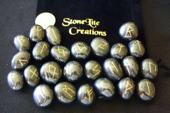 Hematite Futhark Stone Runes