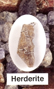 Herderite Wire Wrapped Stone Pendants